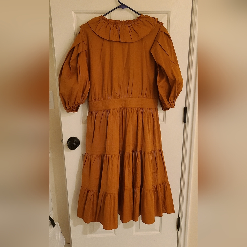 Ivy City Co Terracotta Orange Midi Dress - Picture 5 of 7